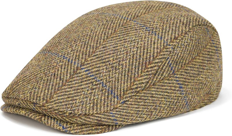 FEINION Men Wool Blend Flat Cap Tweed Newsboy Ivy Hat - Image 1